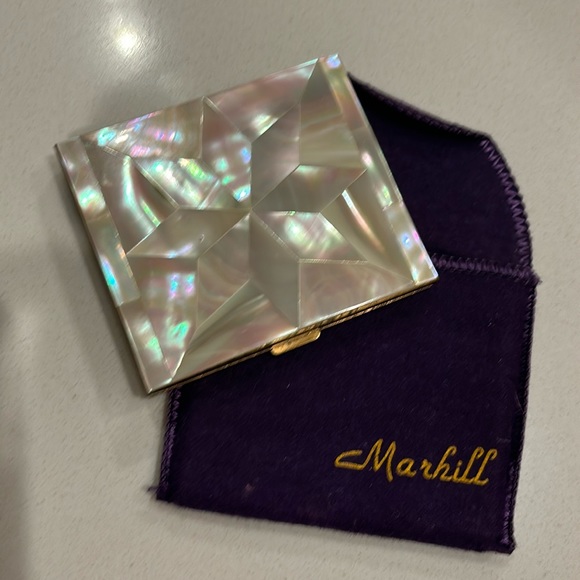 Vintage ‘30s/40s Marshall Mother of Pearl Mirrored Compact - Picture 4 of 6